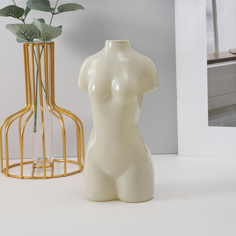 Colored Glass Body Art Flower Arrangement Vase