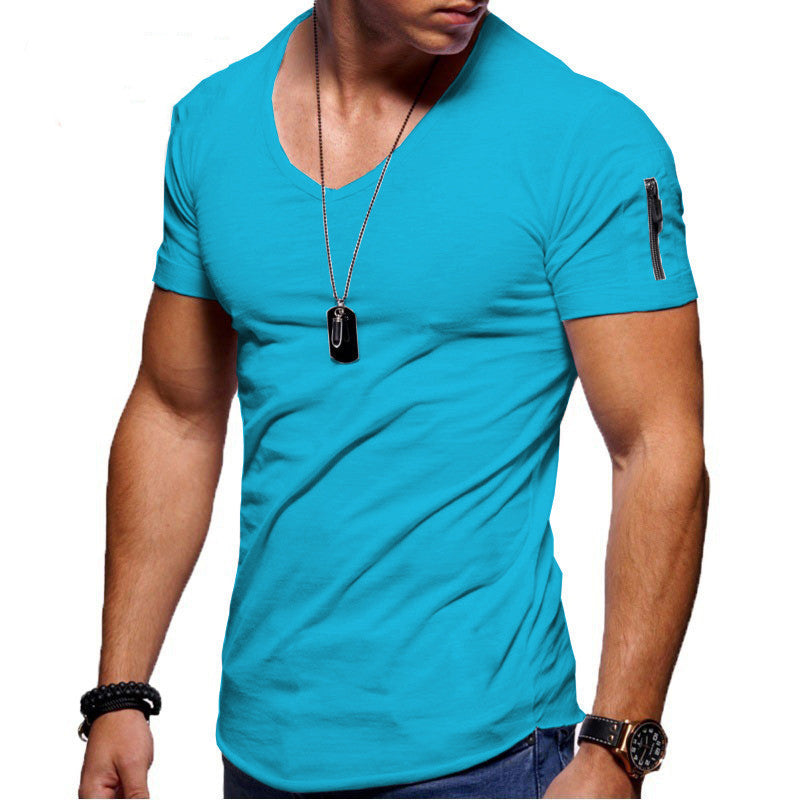 Men's Short Sleeve Cotton Casual T-shirt w/ Sleeve Pocket