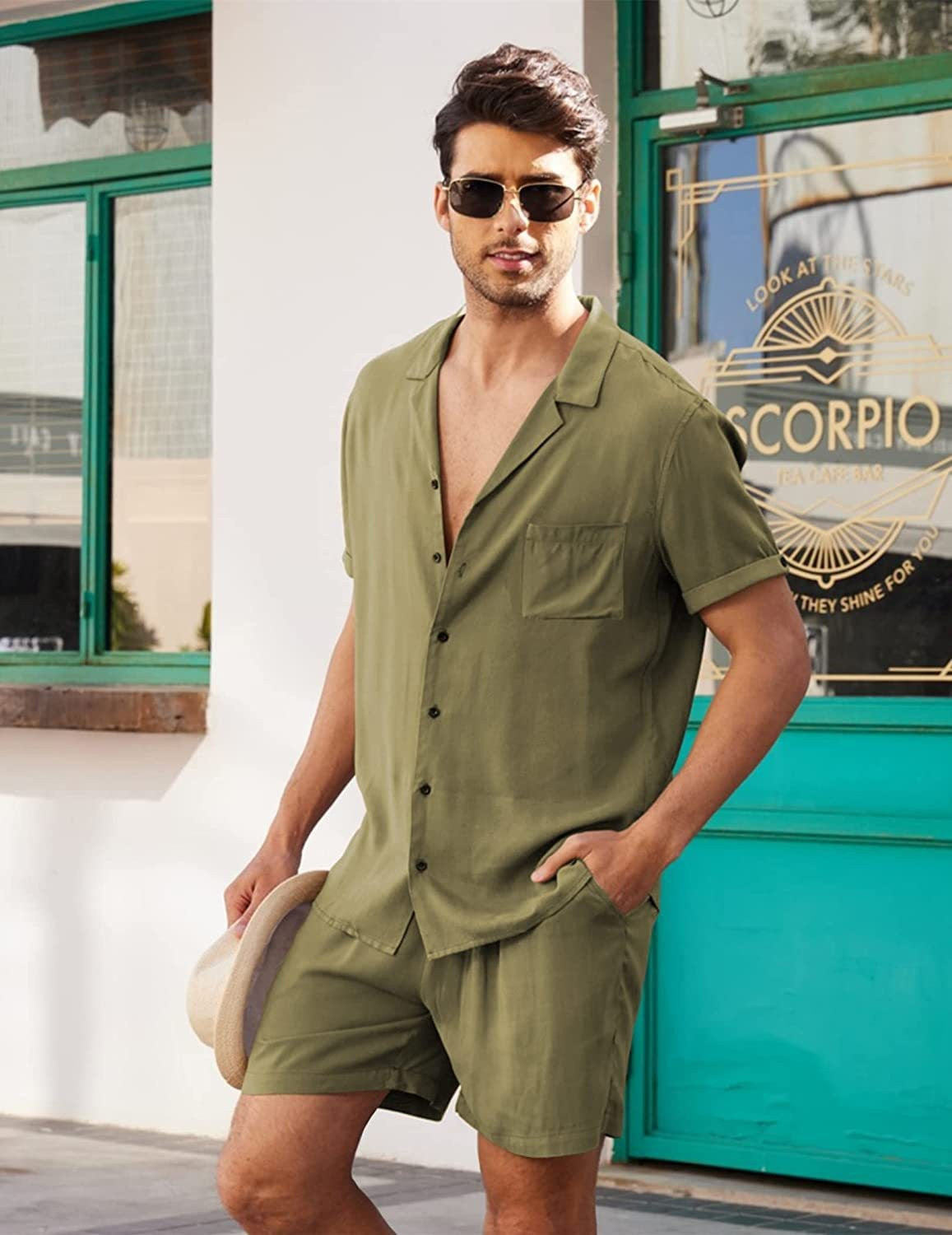 Men's Linen Short Set