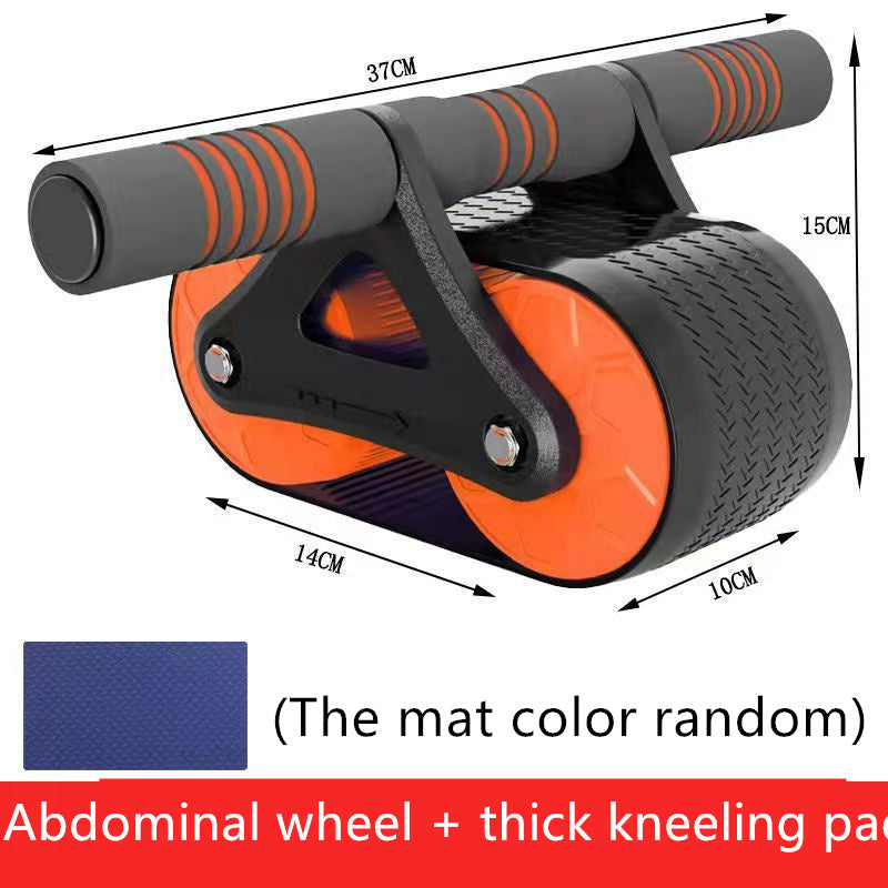 Double Wheel Abdominal Exerciser with Automatic Rebound