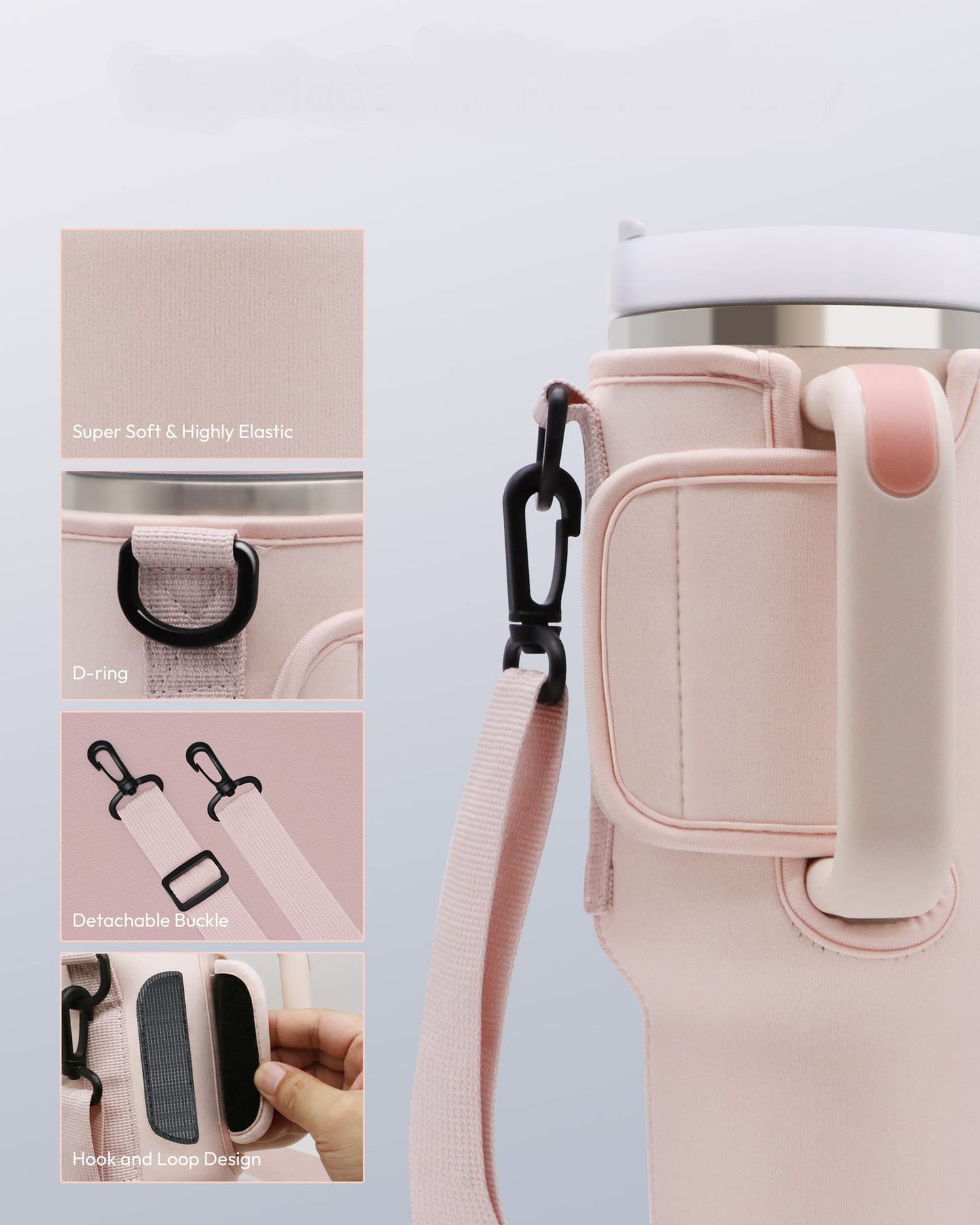 Water Bottle Carrier Bag with out pocket, Compatible With 40oz Tumbler With Handle