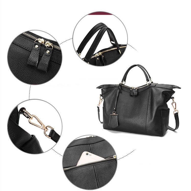 Large Cowhide Casual Ladies Messenger Bag