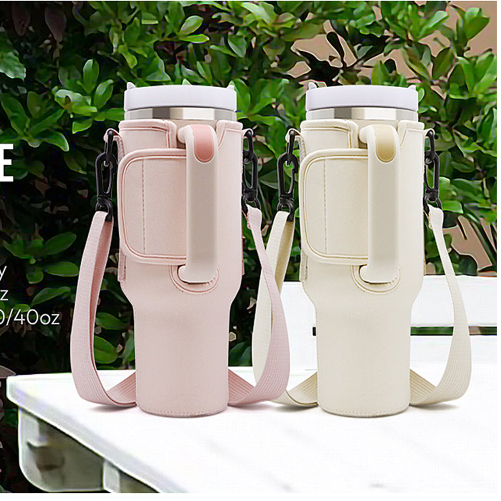Water Bottle Carrier Bag with out pocket, Compatible With 40oz Tumbler With Handle