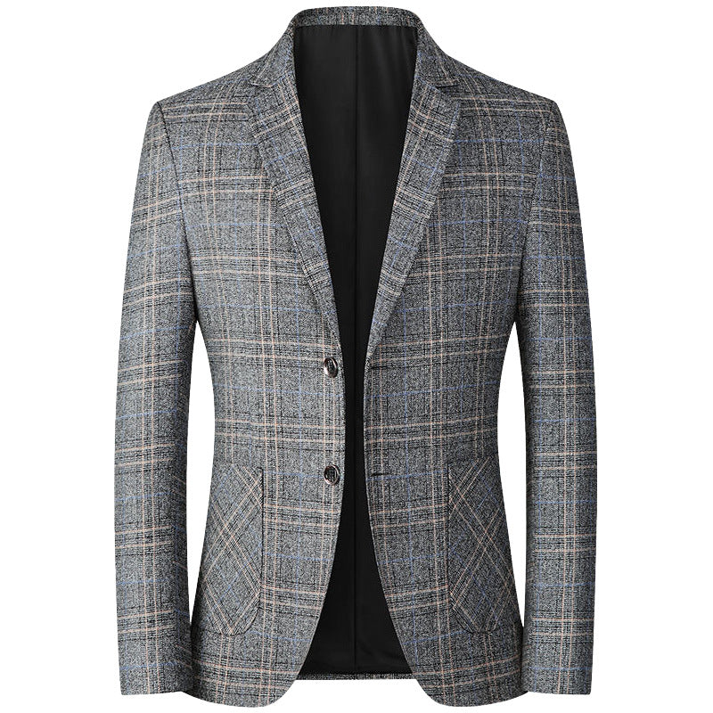 Spring And Autumn Casual Thin Men's Suit Plaid Jacket