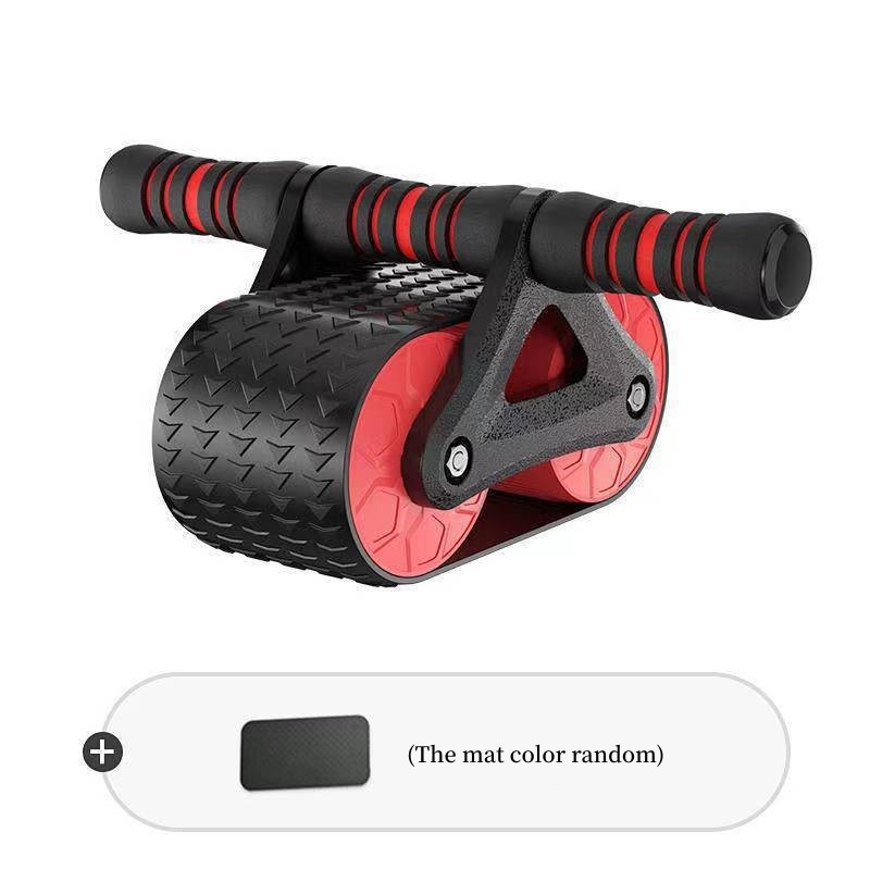 Double Wheel Abdominal Exerciser with Automatic Rebound