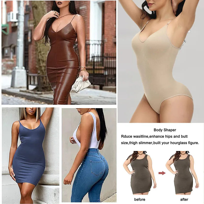 V Neck Spaghetti Strap/ Compression Body Suits 
