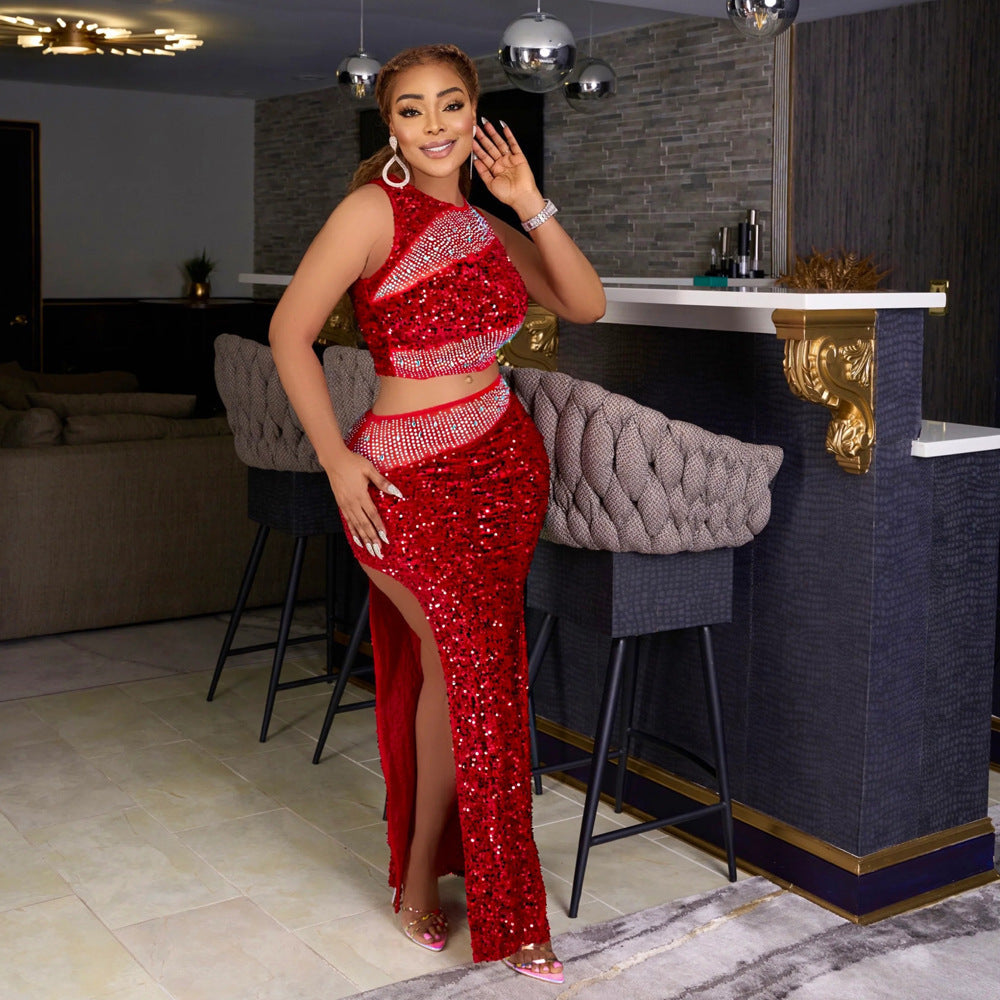 Sequin 2Piece Skirt Dress